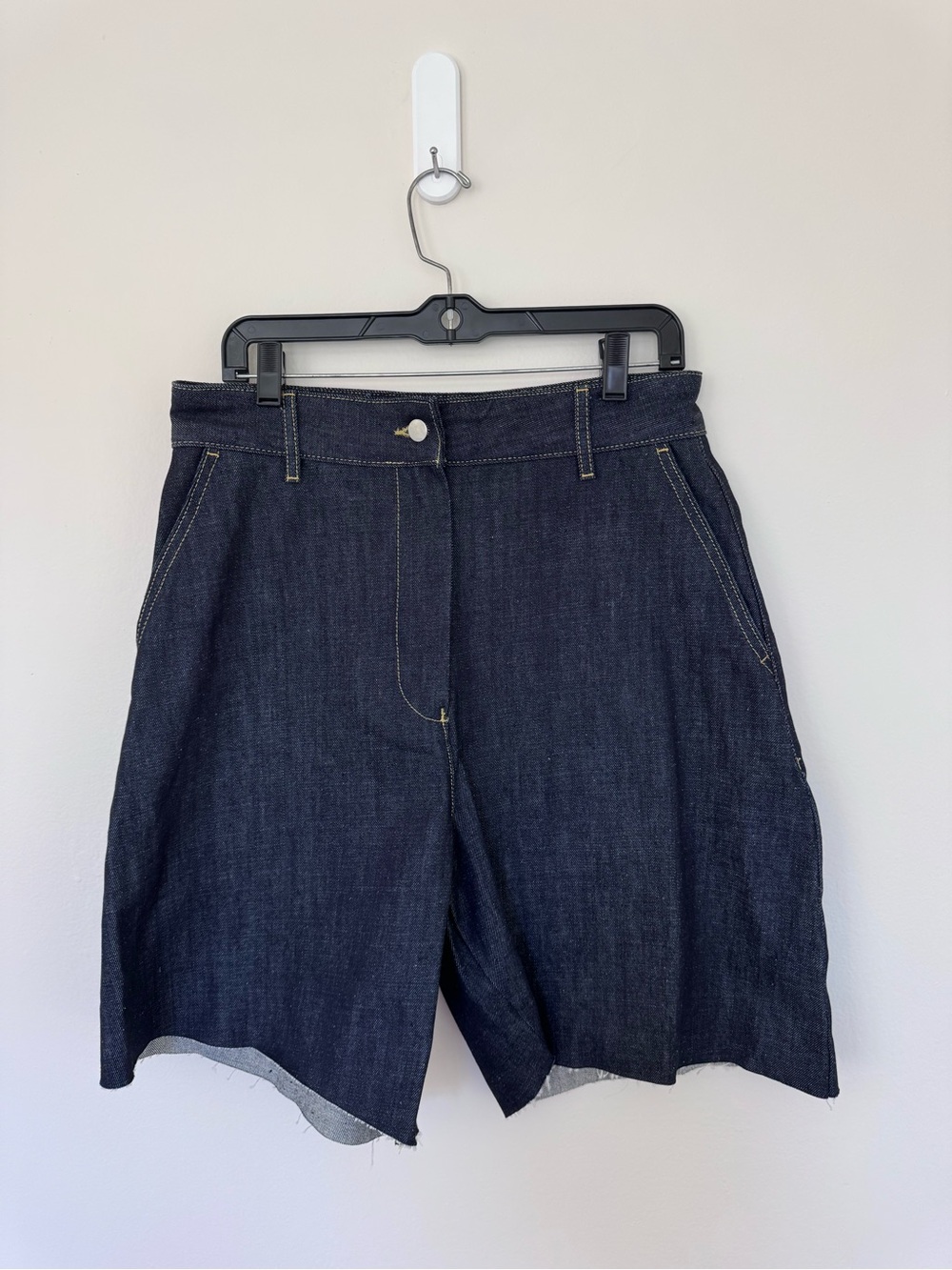 Studio Nicholson Dark Denim Cutoff Raw Hem Shorts size UK10 US6
